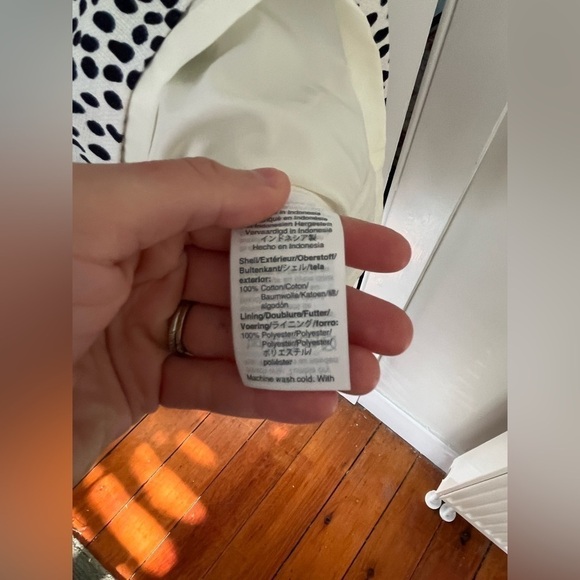 J.Crew Polka Dot Dark Navy Blue White Cotton Classic Knee length dress Size 0 - Picture 6 of 7